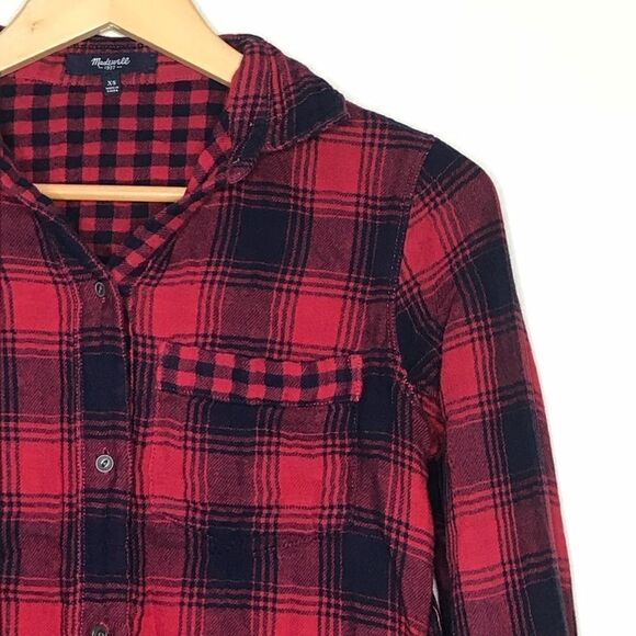 Madewell Sz XS Plaid Button Up Shirt - Picture 1 of 5